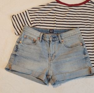 GAP Denim Light Wash High-Waisted Shorts